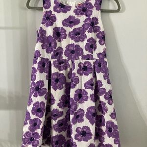 White with purple flower dress